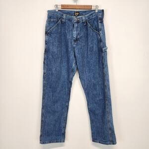 Lee Loose Fit Carpenter Denim Jeans Size 33x32 Blue 100% Cotton Vintage Y2K